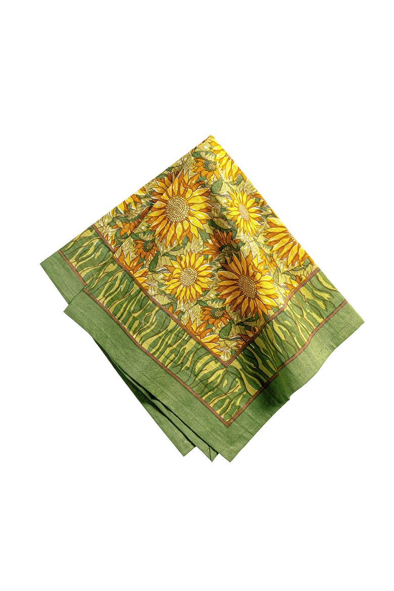 Sunflower Napkins, Alternate, color, Yellow/Green 19" x 19"