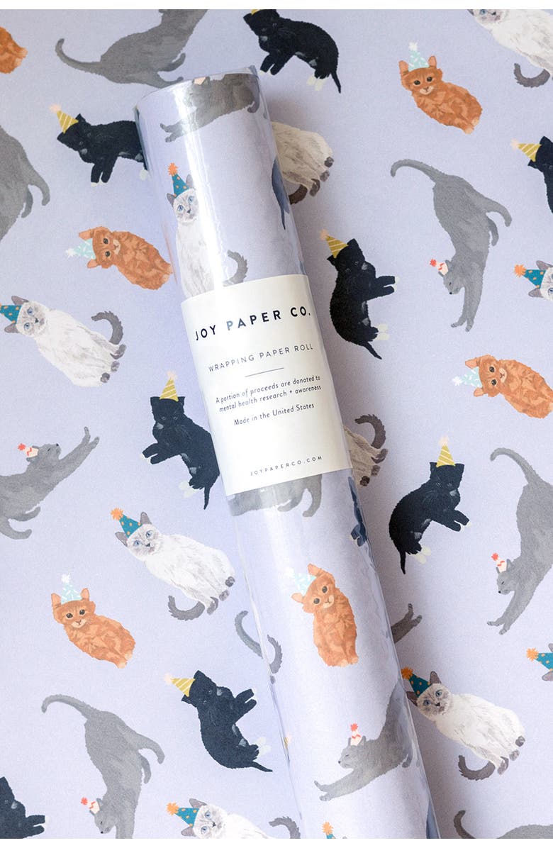 Joy Paper Co. Party Cats Wrapping Paper wrapping paper, Alternate, color, Party Cats Theme