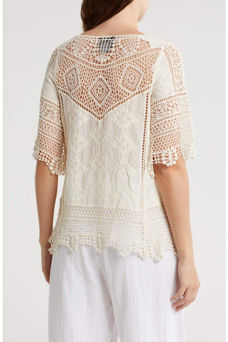 Mixed Media Top, Alternate, color, NATURAL
