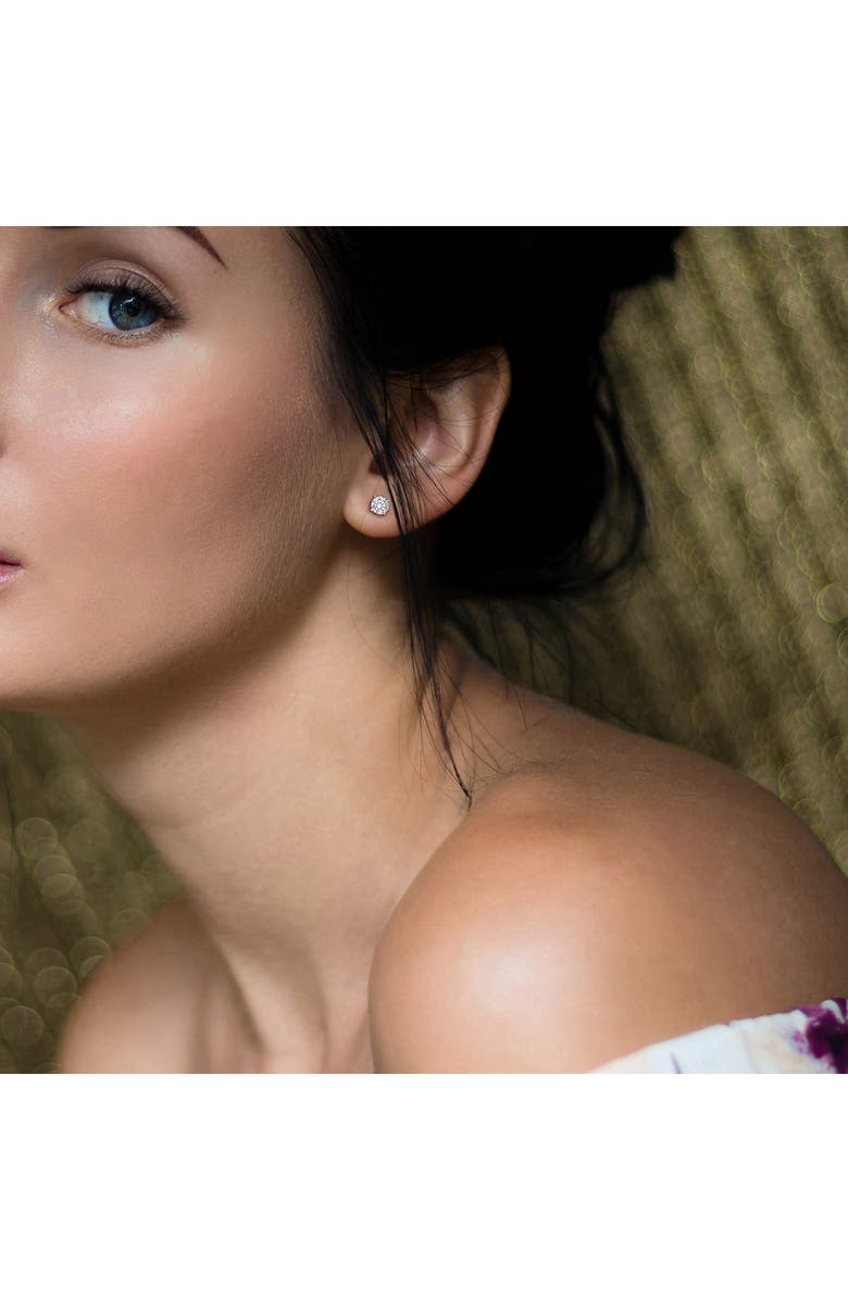 Created Forever 14K White Gold Round Lab Grown Diamond Stud Earrings, Alternate, color, Silver