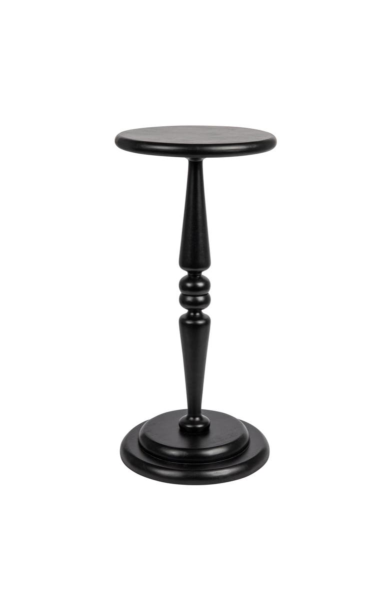 Storied Home Bishop Pedestal Cocktail Side Table, Main, color, Black