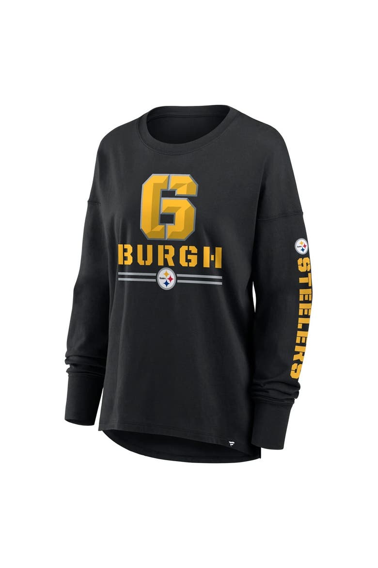 Women's Fanatics Black Pittsburgh Steelers Hometown Legacy Long Sleeve T-Shirt, Alternate, color, Black