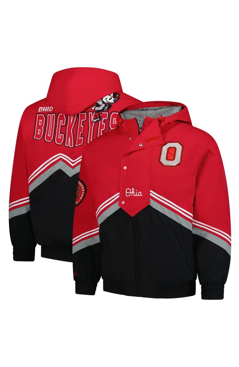 Mitchell & Ness Men's Mitchell & Ness Scarlet/Black Ohio State Buckeyes Throw It Back Retro Full-Zip Windbreaker Jacket, Alternate, color, Scarlet