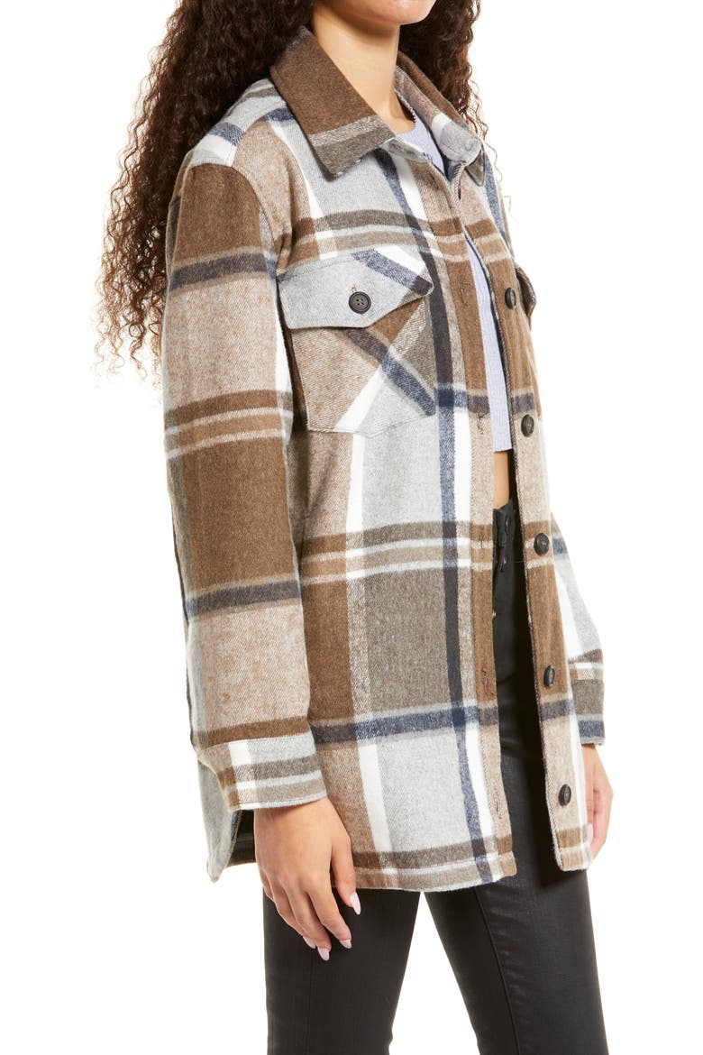 Shirt Jacket, Alternate, color, BROWN BLACK PLAID