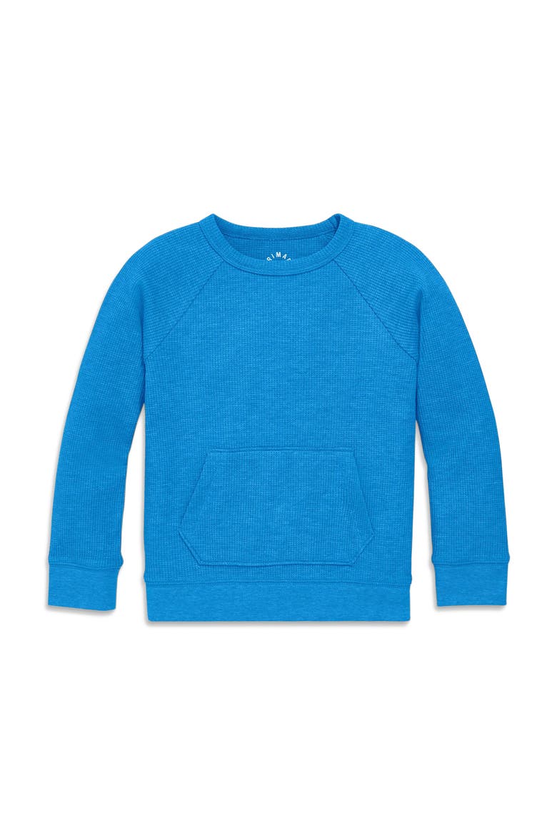 Kids Heathered Waffle Pocket Tee, Main, color, Heather Blueberry