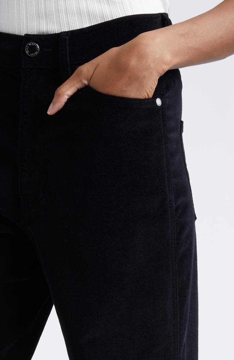 Veronica Beard Taylor Velvet High Waist Wide Leg Jeans, Alternate, color, Black