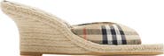 Burberry Check Mews Espadrille Mules
