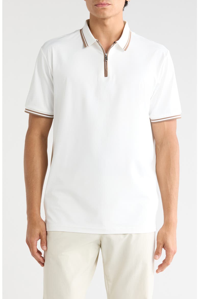 Performance Zip Polo, Main, color, WHITE