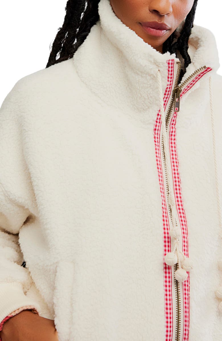 Free People Alpine High Pile Fleece Sweater, Alternate, color, White Swan