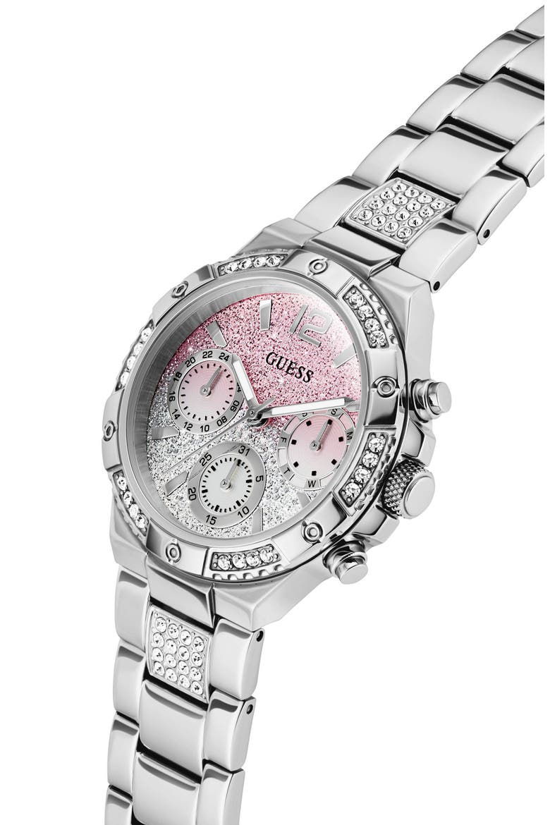 Silvertone Multifunction Bracelet Watch, 38mm, Alternate, color, OMBRE