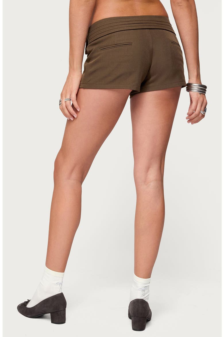 Karla Pleated Micro Shorts, Alternate, color, BROWN