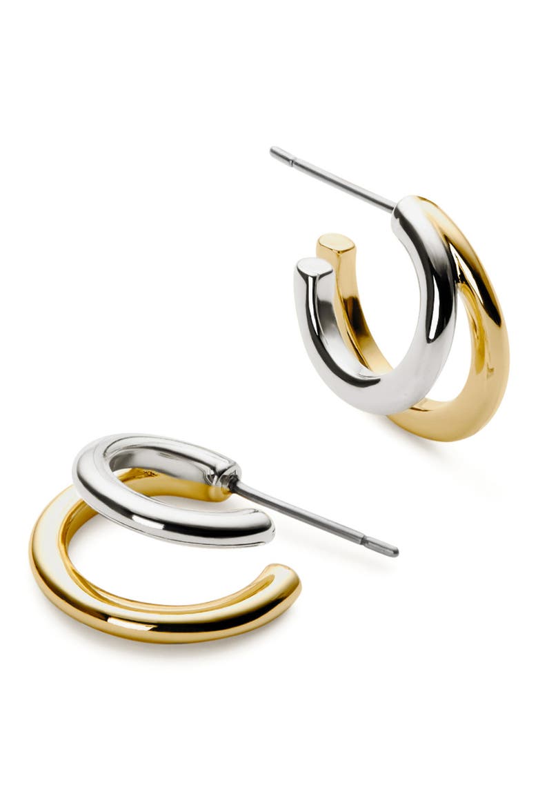 Scarlet Double Hoop Earrings, Main, color, TWO TONE