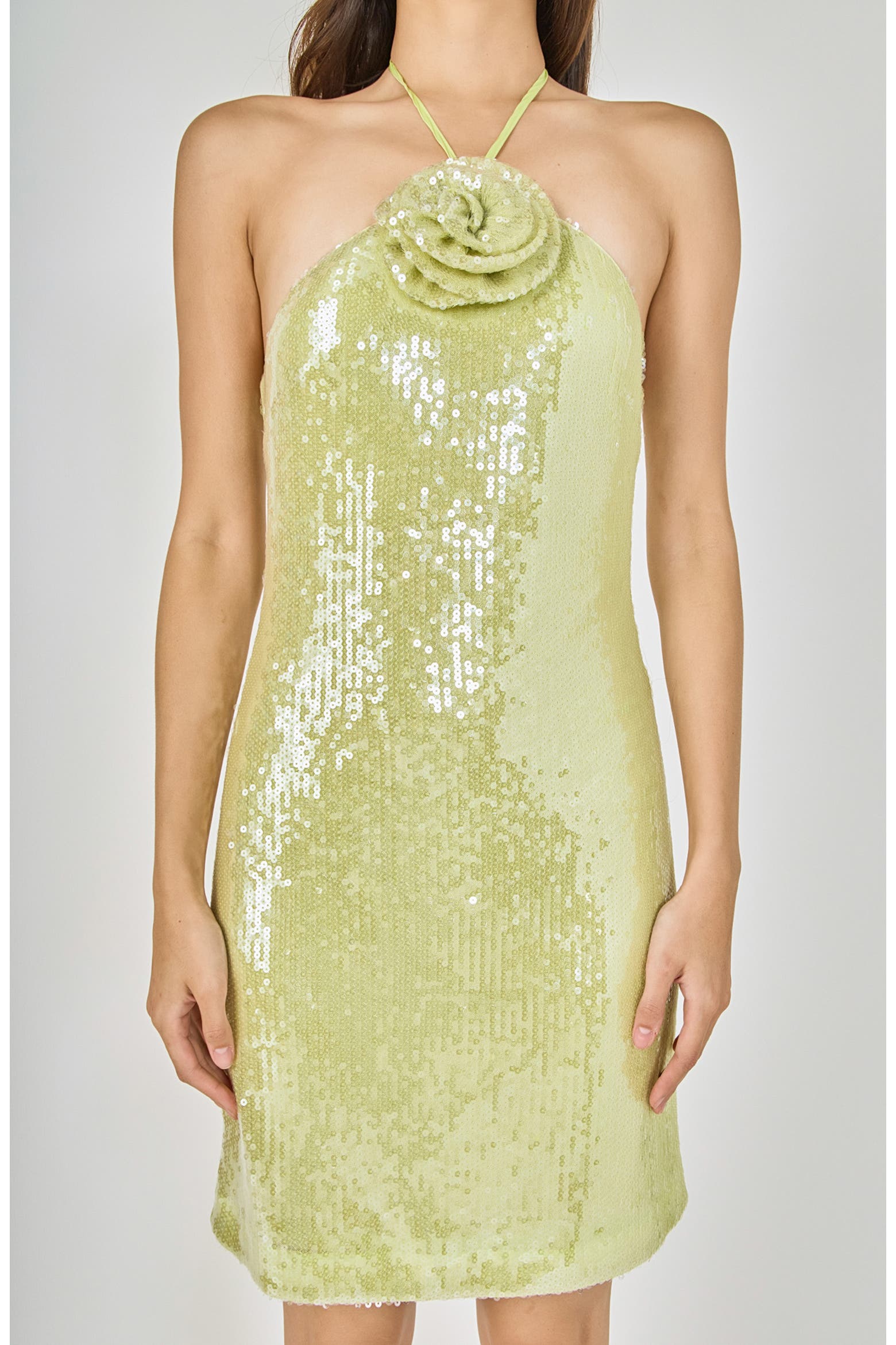 Figure Dress Code MARSY Rose Sequin Halter Dress (Women) | Nordstrom