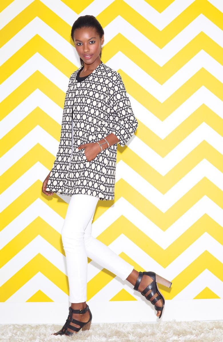 Harlowe and Graham Graphic Print Swing Coat, Alternate, color, 