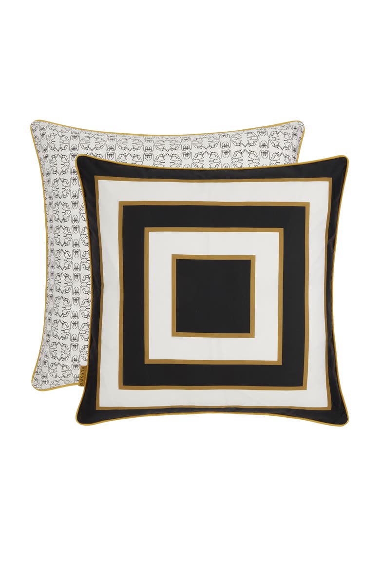 Swn  Monogram Reversible Euro Sham, Alternate, color, Black & White