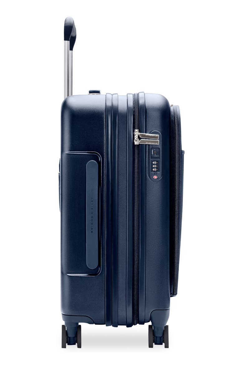 Sympatico Essential 22-Inch Front Pocket Expandable Spinner Carry-On, Alternate, color, NAVY