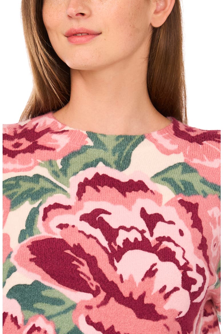 Floral Jacquard Sweater, Alternate, color, NEW IVORY