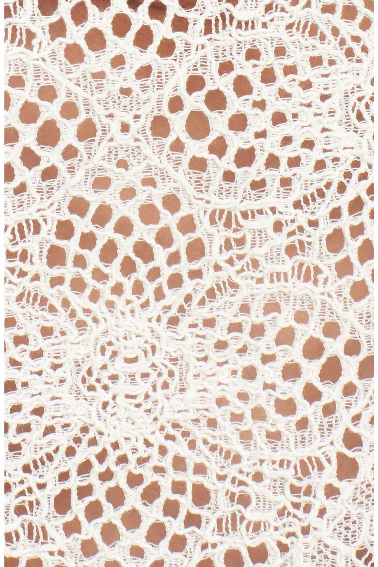 'Cannes' Floral Lace Hooded Cover-Up, Alternate, color, WHITE