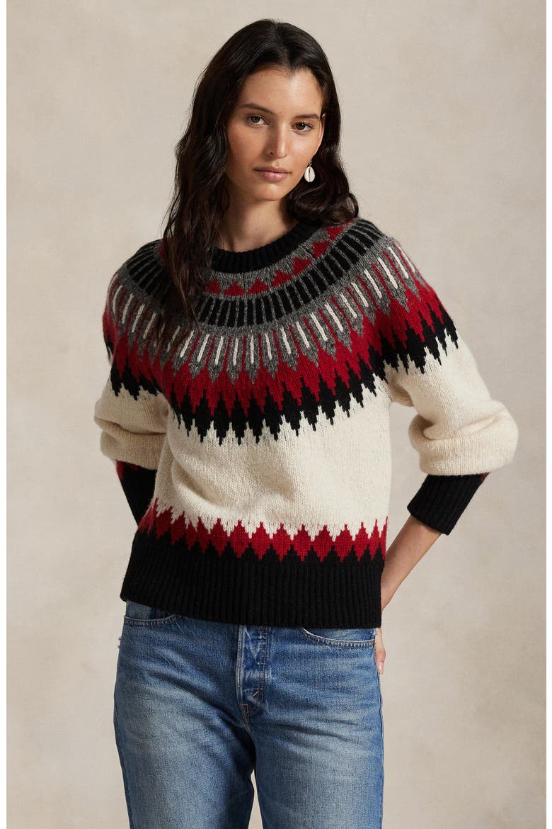 Fair Isle Wool & Cashmere Sweater, Alternate, color, AUTHENTIC CREAM MULTI