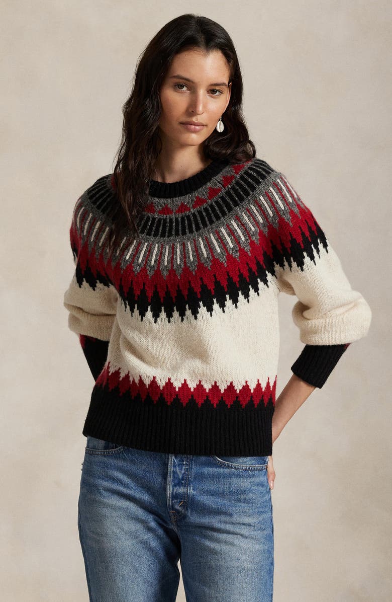 Polo Ralph Lauren Fair Isle Wool & Cashmere Sweater, Alternate, color, Authentic Cream Multi