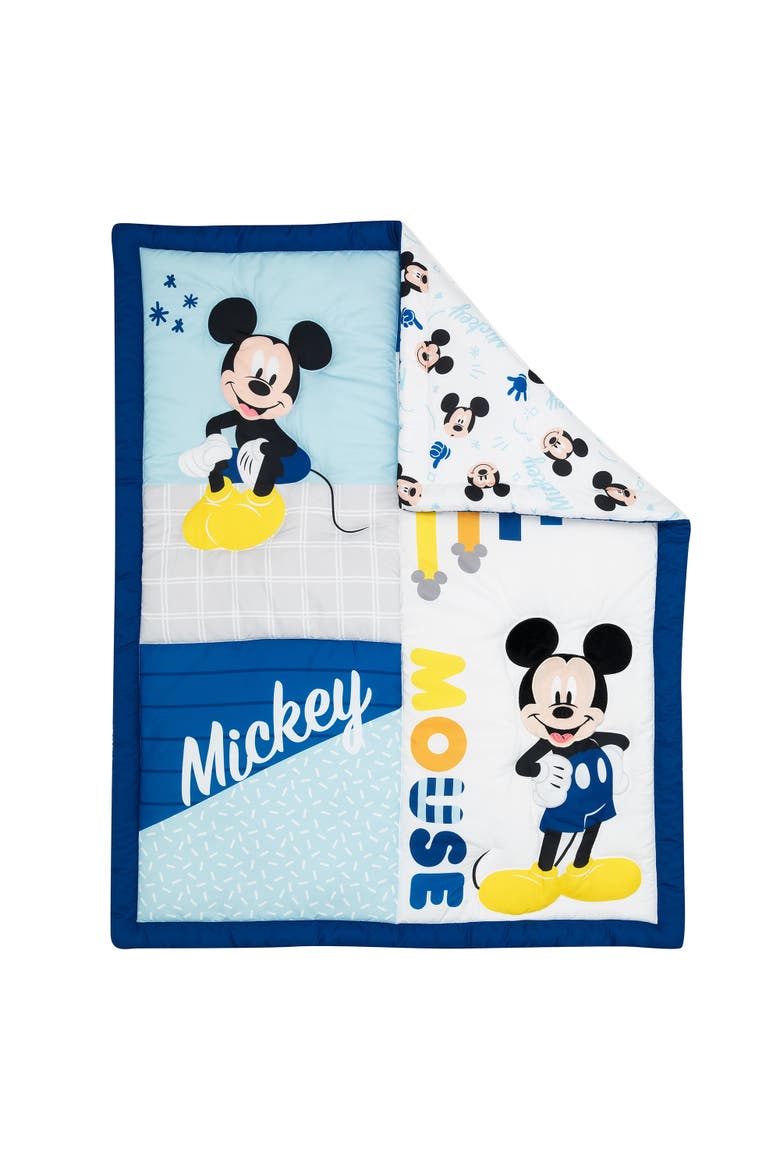Disney Baby Forever Mickey Mouse 3-Piece Crib Bedding Set, Alternate, color, Blue