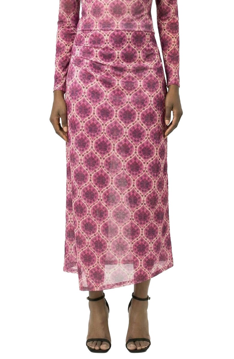 AREA STARS Mara Fleur Skirt, Alternate, color, Burgundy