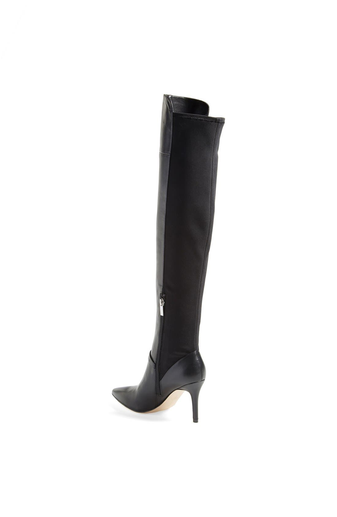 'Anaba' Pointy Toe Over the Knee Boot, Alternate, color, BLACK