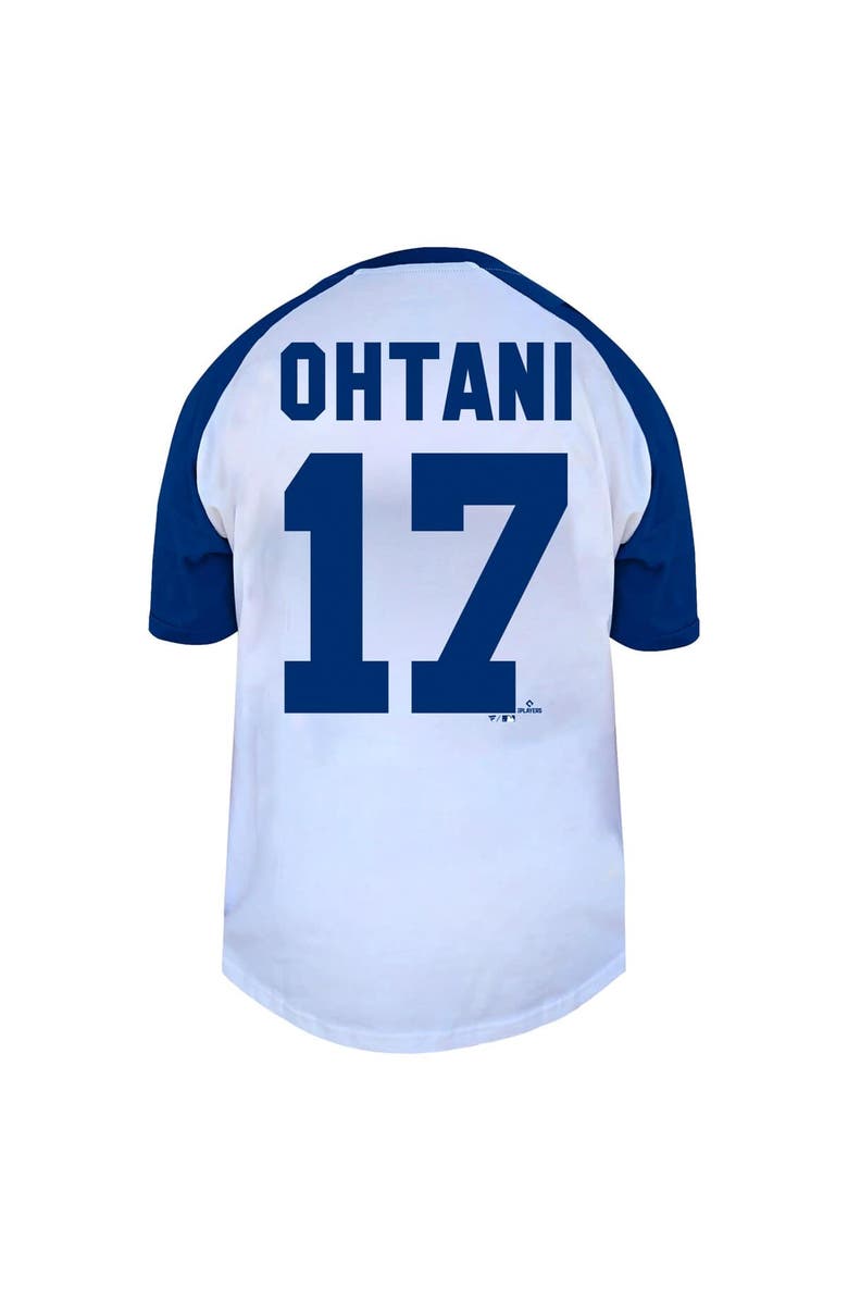 PROFILE Women's Profile Shohei Ohtani White Los Angeles Dodgers Plus Size Name & Number Raglan Henley T-Shirt, Alternate, color, White