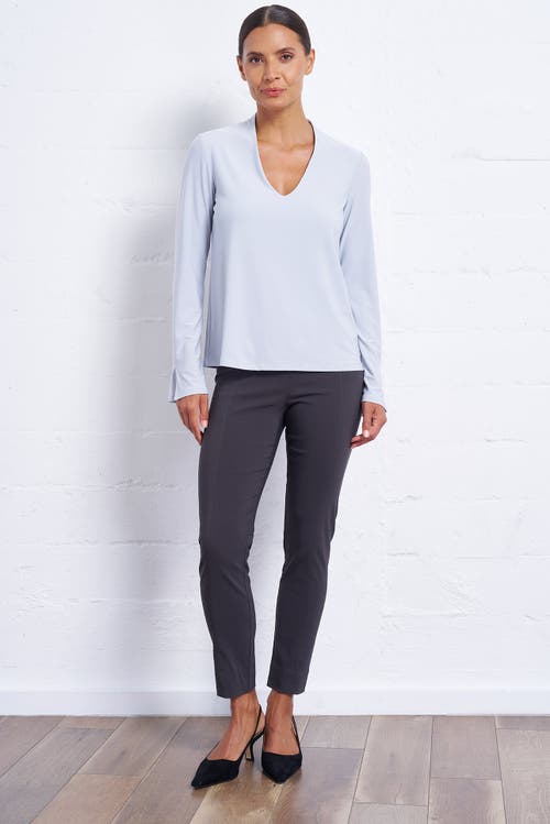 Franne Golde Luxe Stretch Long Sleeve V-neck Top