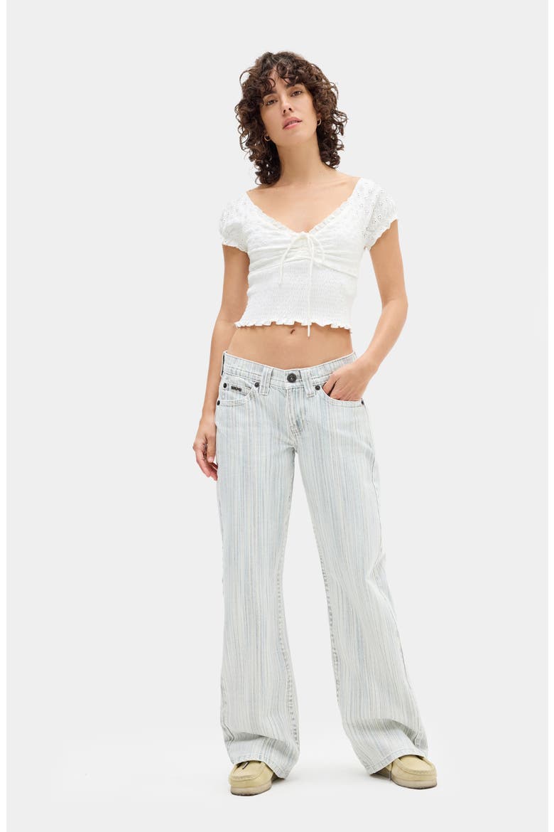 Kayla Stripe Wide Leg Jeans, Alternate, color, GREY