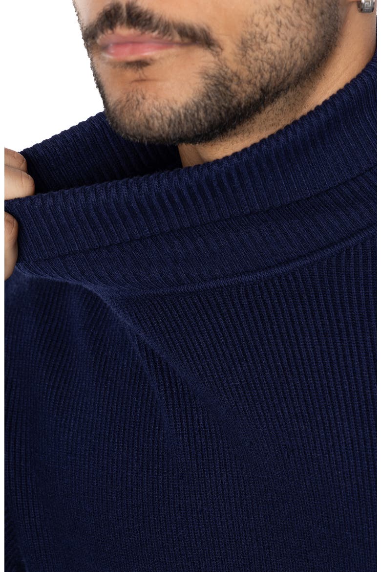 Ribbed Turtleneck Sweater, Alternate, color, NAVY