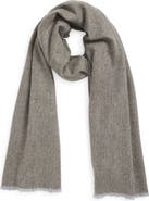 Vince Herringbone Cashmere Fringe Scarf