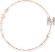 MESHMERISE Diamond Initial Bezel Bracelet