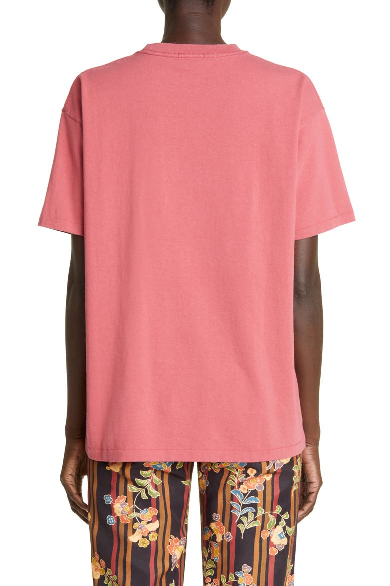 Pony Appliqué Crewneck Cotton T-Shirt, Alternate, color, PINK