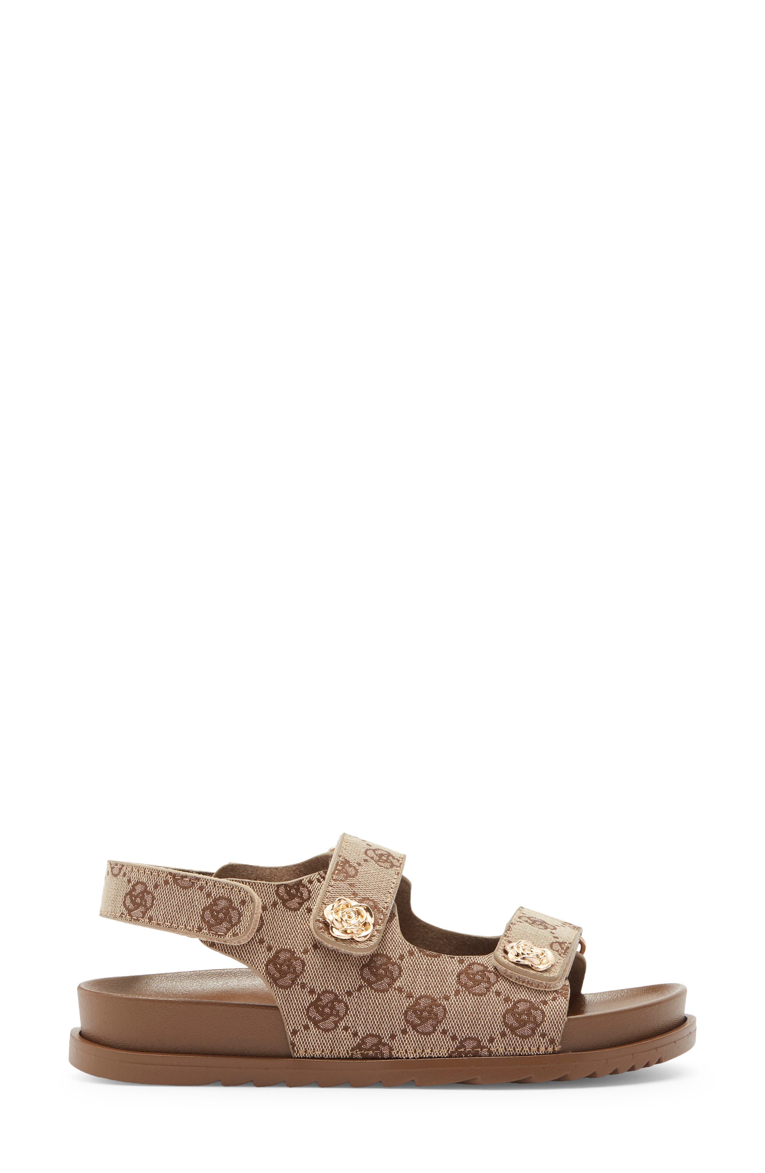 Aileen Footbed Sandal, Alternate, color, BROWN FLORAL
