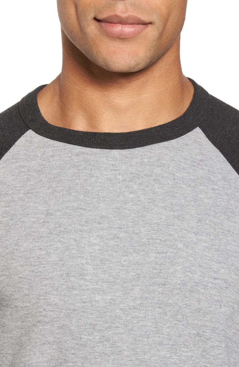 James Perse Thermal Knit Raglan Sweatshirt, Alternate, color, 