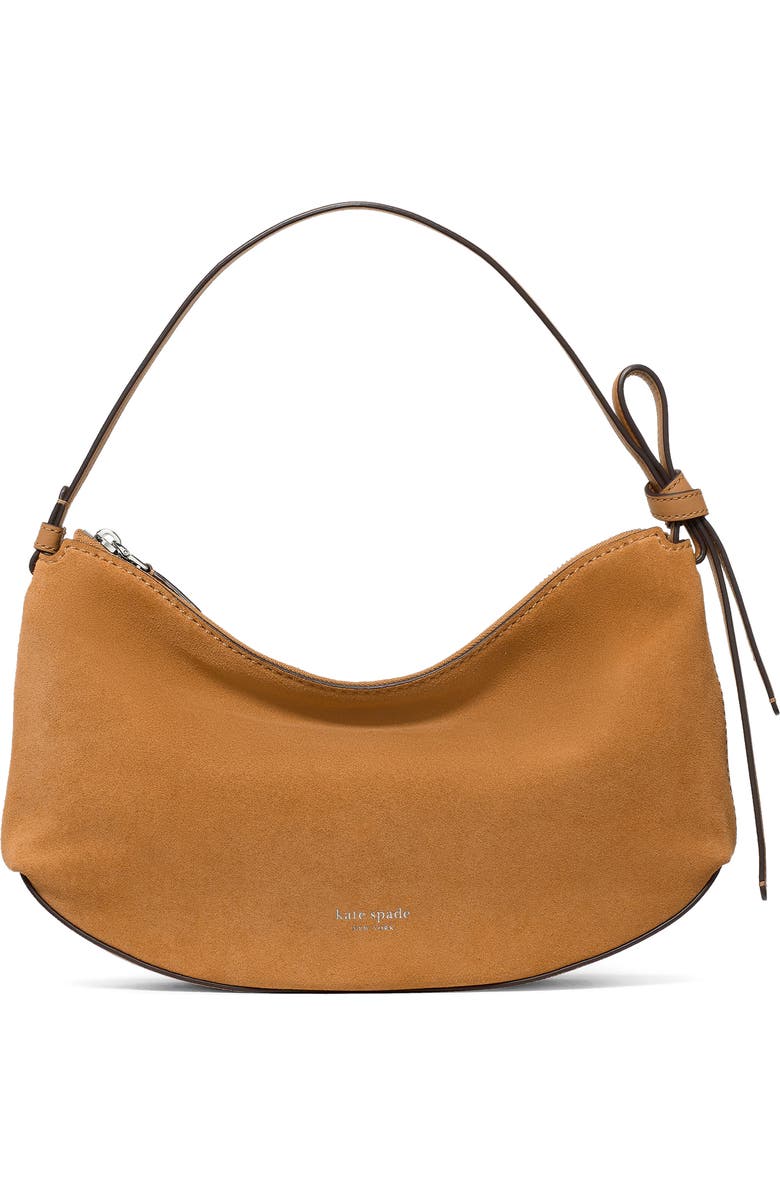 Kate Spade New York loop suede shoulder bag, Main, color, Garden Soil