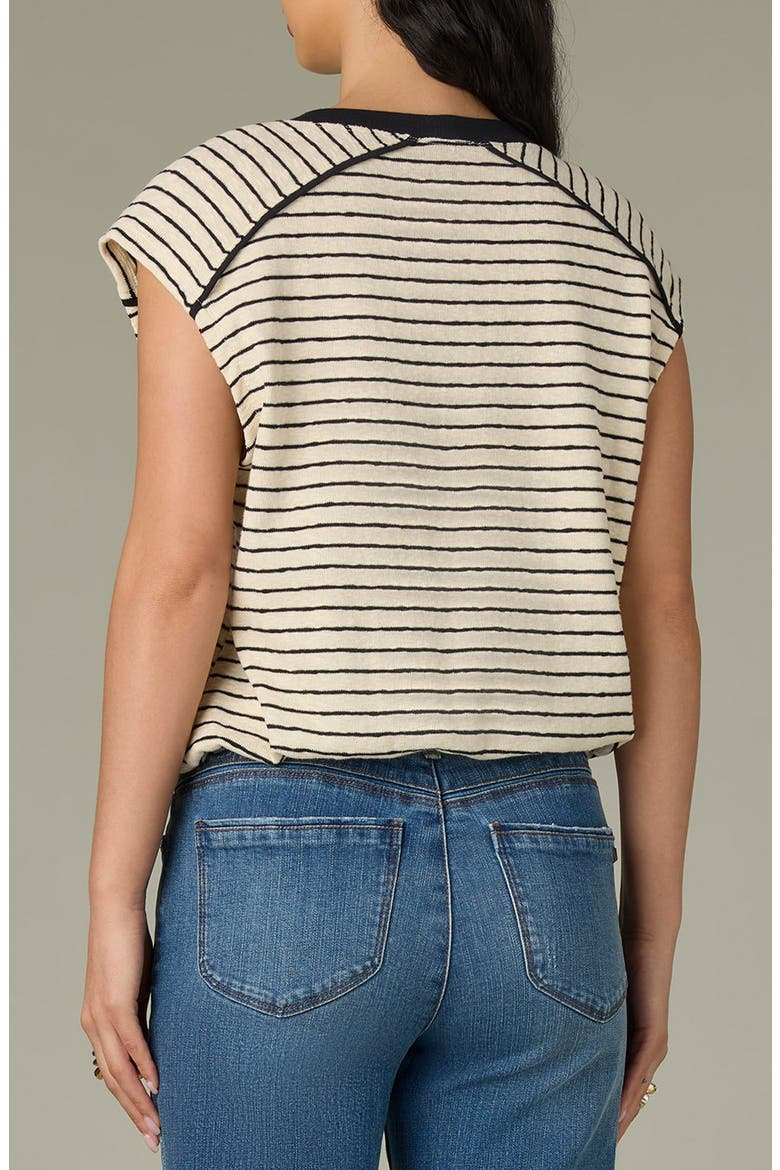 Stripe Scoop Neck Knit Top, Alternate, color, IVORY/ BLACK