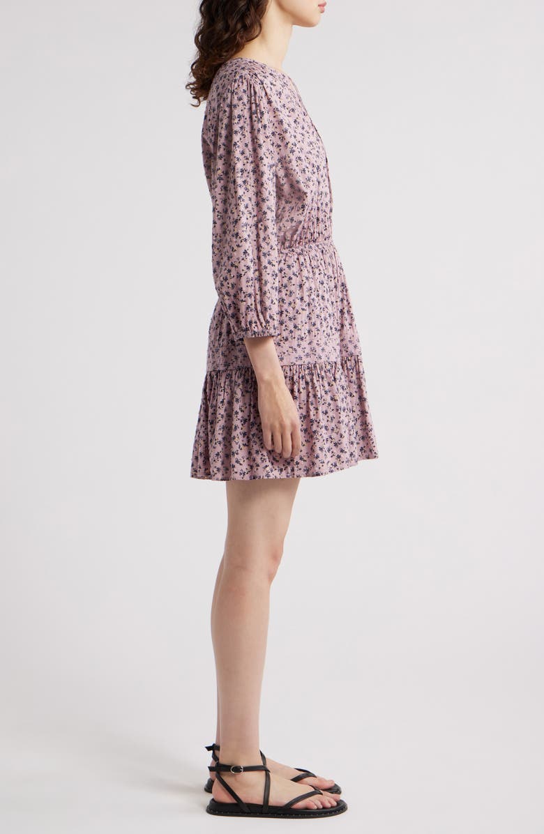 Treasure & Bond Print Tie Neck Minidress, Alternate, color, Purple Shade Elaine Geo