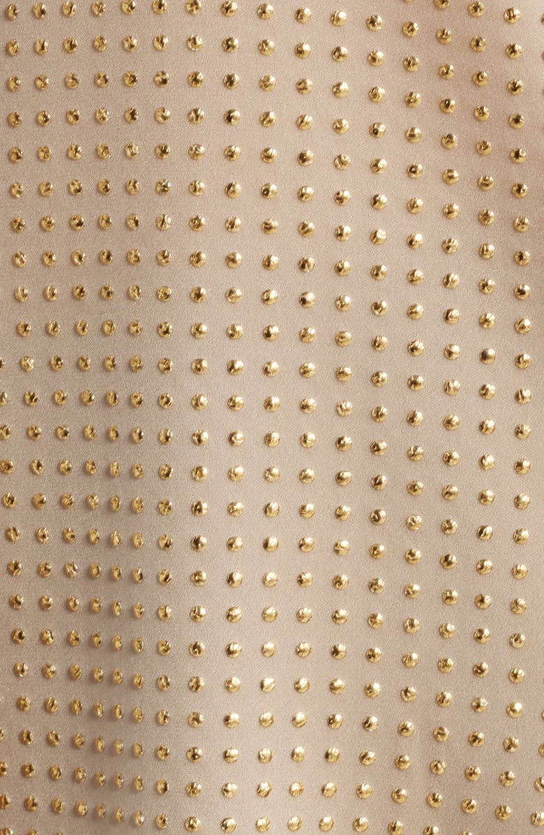 KOBI HALPERIN Studded Stretch Silk Blend Button-Up Shirt, Alternate, color, Palomino