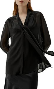 Lilysilk Bow Tie Sheer and Lightweight Silk Jasmine Blouse