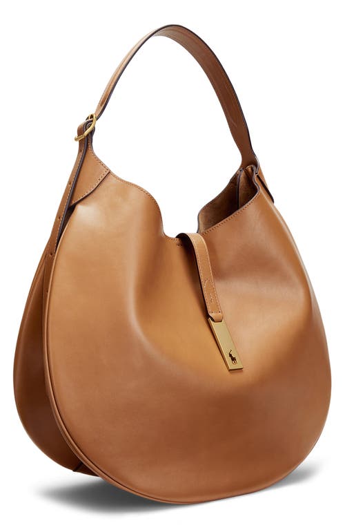 Polo Ralph Lauren Sport Calf Leather Shoulder Bag In Brown