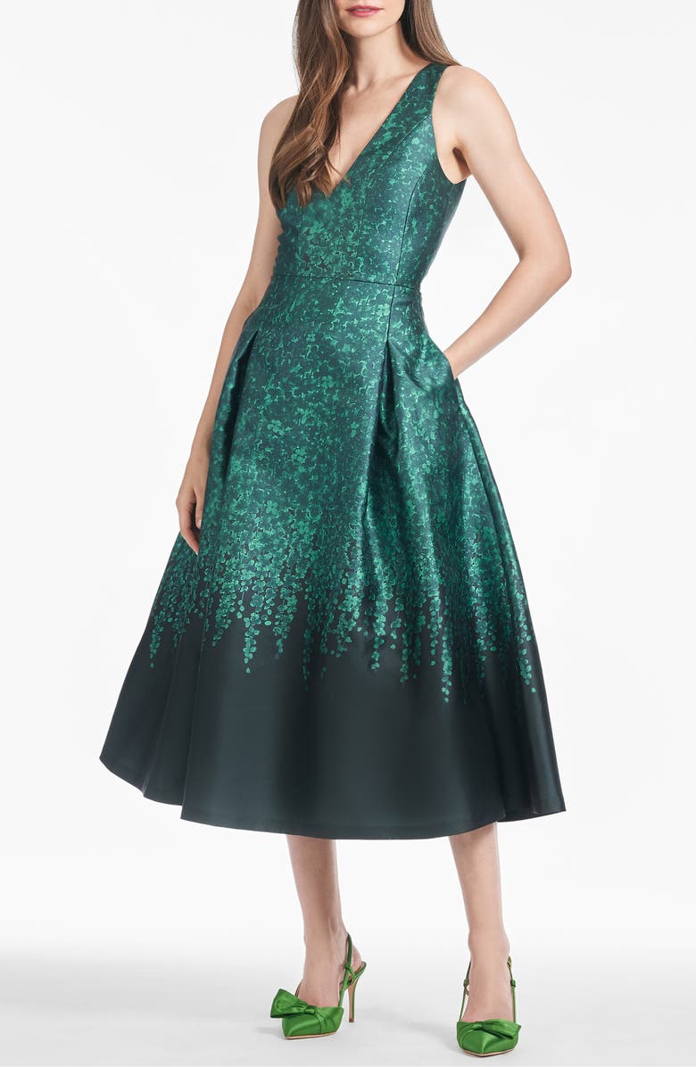 Sachin & Babi Shay Mikado Midi Fit & Flare Gown, Main, color,