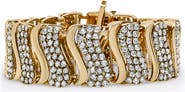 Haus of Brilliance 14K Yellow Gold 15.0 Cttw Diamond Chevron Wave 7.25" Inch Link Bracelet
