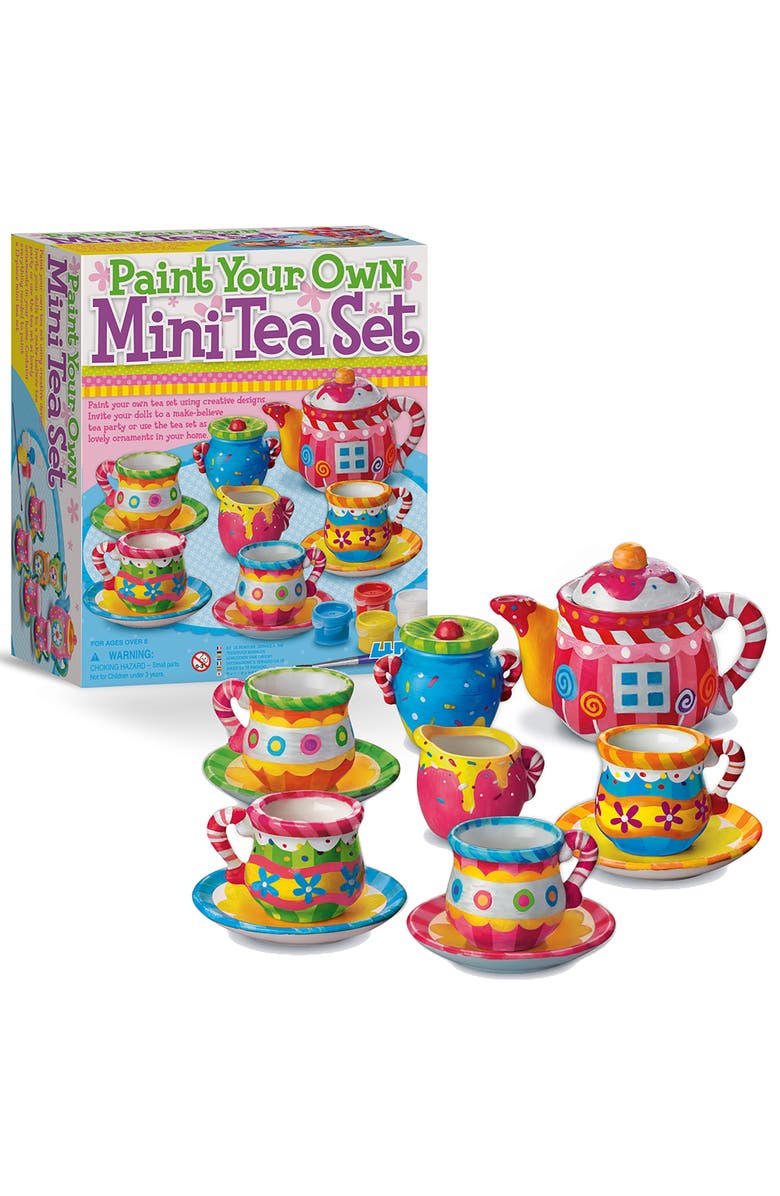 4M KidzMaker, Paint Your Own Mini Tea Set, Alternate, color, Multicolored