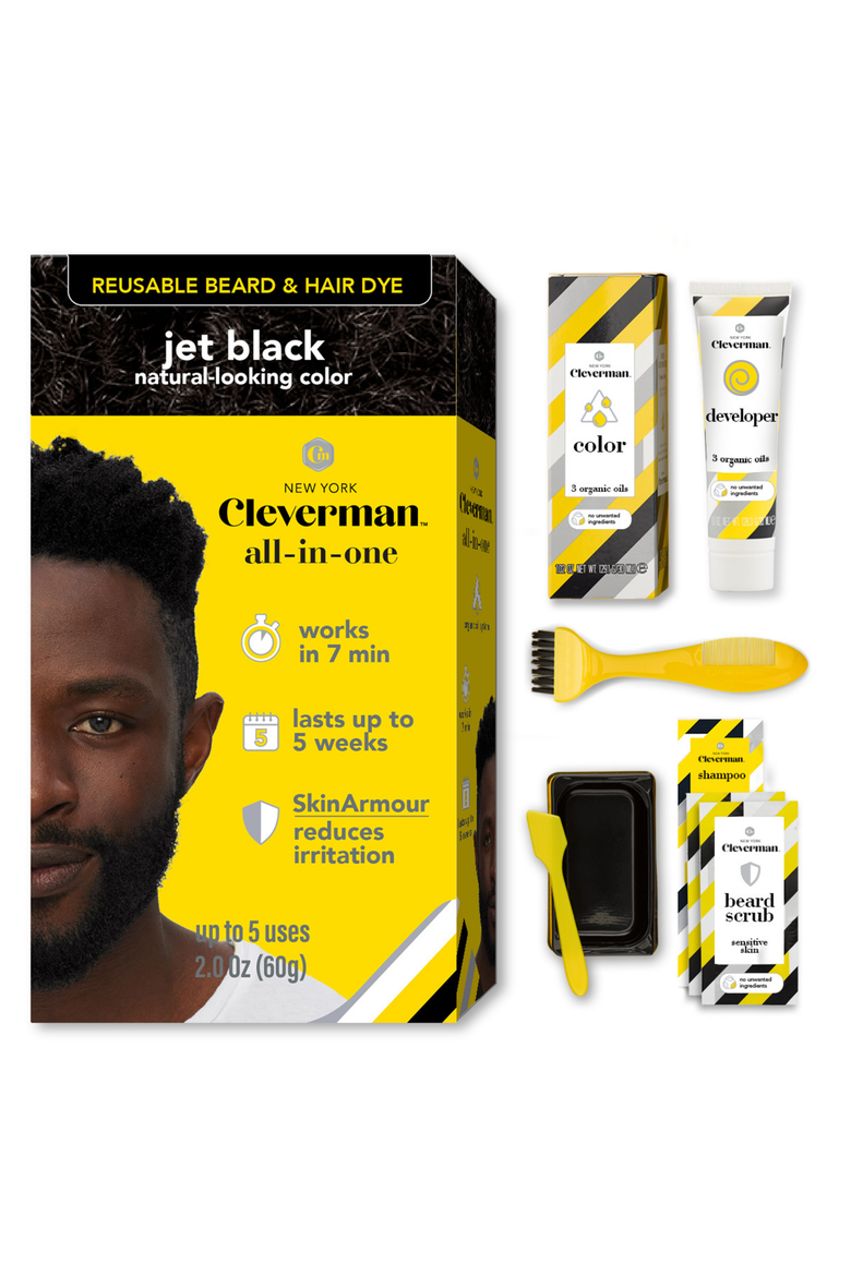 Coarse & Coily Hair · Reusable Beard & Hair Dye Kit, Main, color, Jet Black