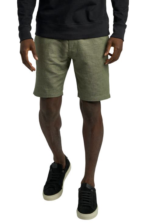Tulum Flat Front Linen & Cotton Shorts