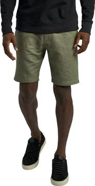 Good Man Brand Tulum Flat Front Linen & Cotton Shorts