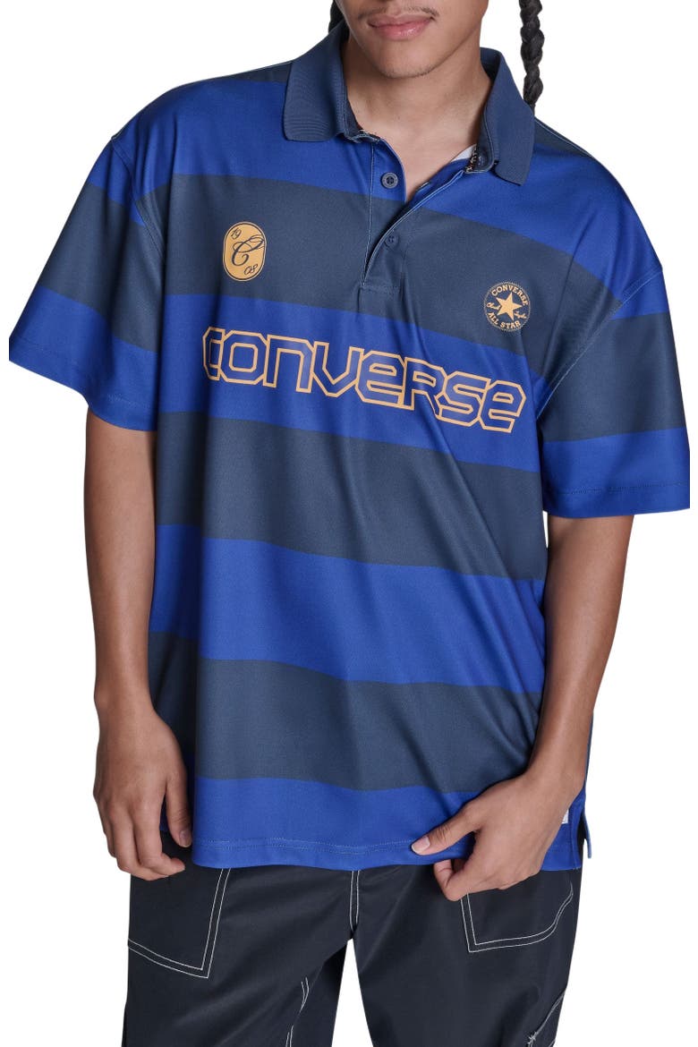 Retro Chuck Short Sleeve Polo Shirt, Main, color, CONVERSE BLUE MULTI