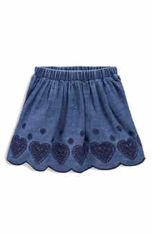 Kids' Embroidered Chambray Skirt